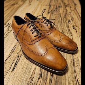 Johnston & Murphy Classic Leather Wingtip Oxford Shoes Men Size 11M